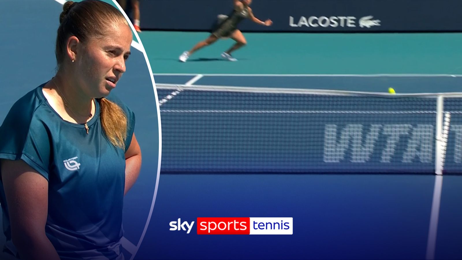 Jelena Ostapenko unimpressed as ball DOUBLE bounces off the net