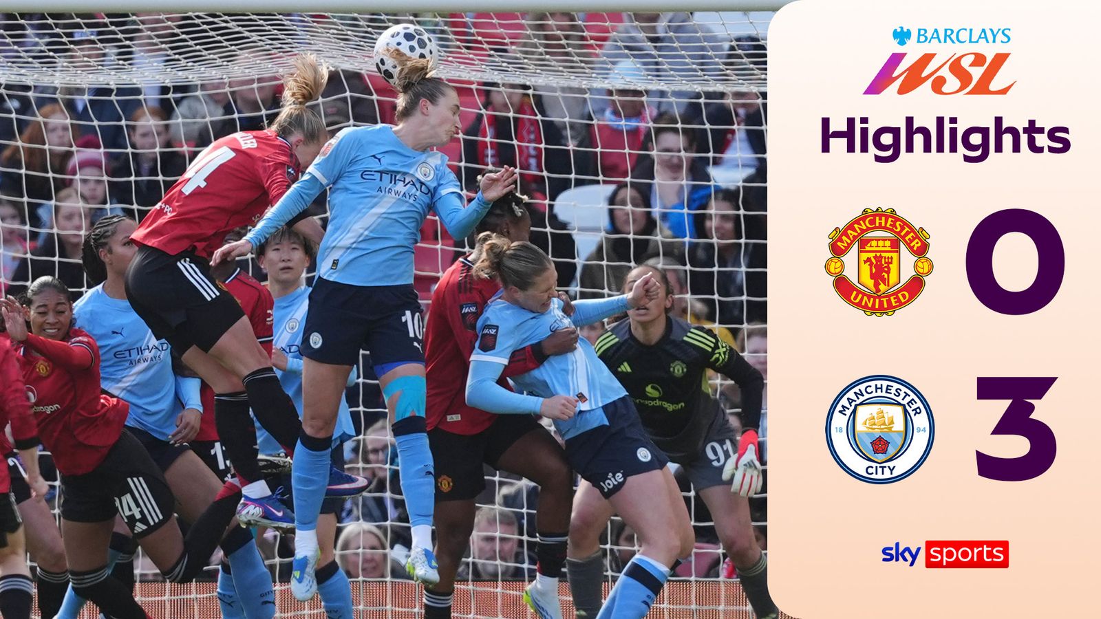 Manchester United 0-3 Manchester City | Women's Super League highlights