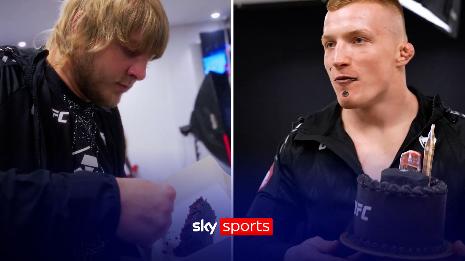Paddy Pimblett and UFC fighters enjoys cake from Great British Bake Off winner Matty Edgell