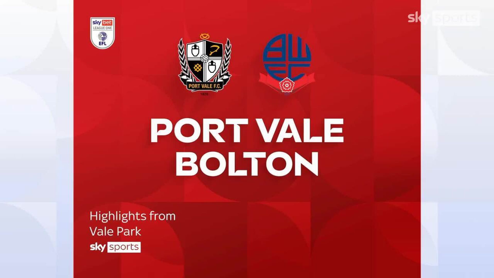 Port Vale 1-0 Bolton