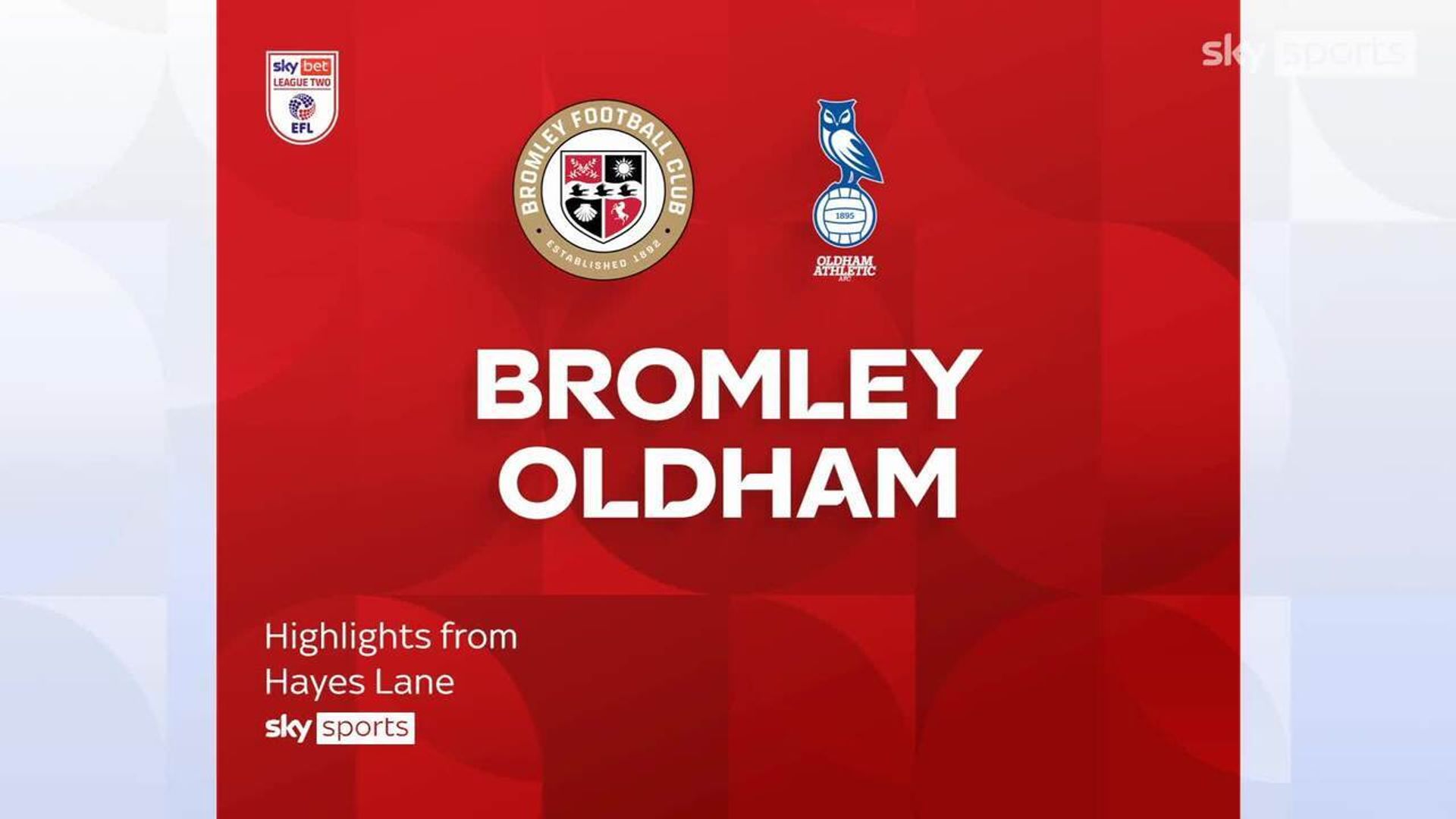 Bromley 0-0 Oldham