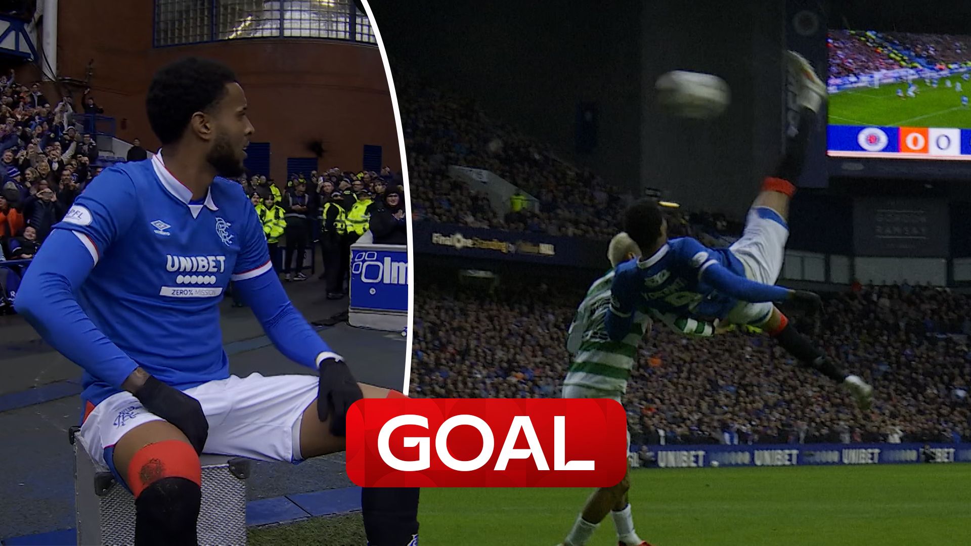 'Absolutely SENSATIONAL Old Firm goal!' | Chermiti scores 'Rooney-like' overhead strike