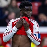 Bukayo Saka was taken off in the 60th minute for Arsenal's draw with Bayer Leverkusen
