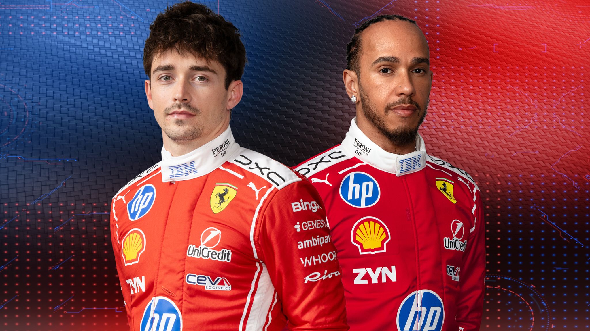 Ferrari's Charles Leclerc and Lewis Hamilton