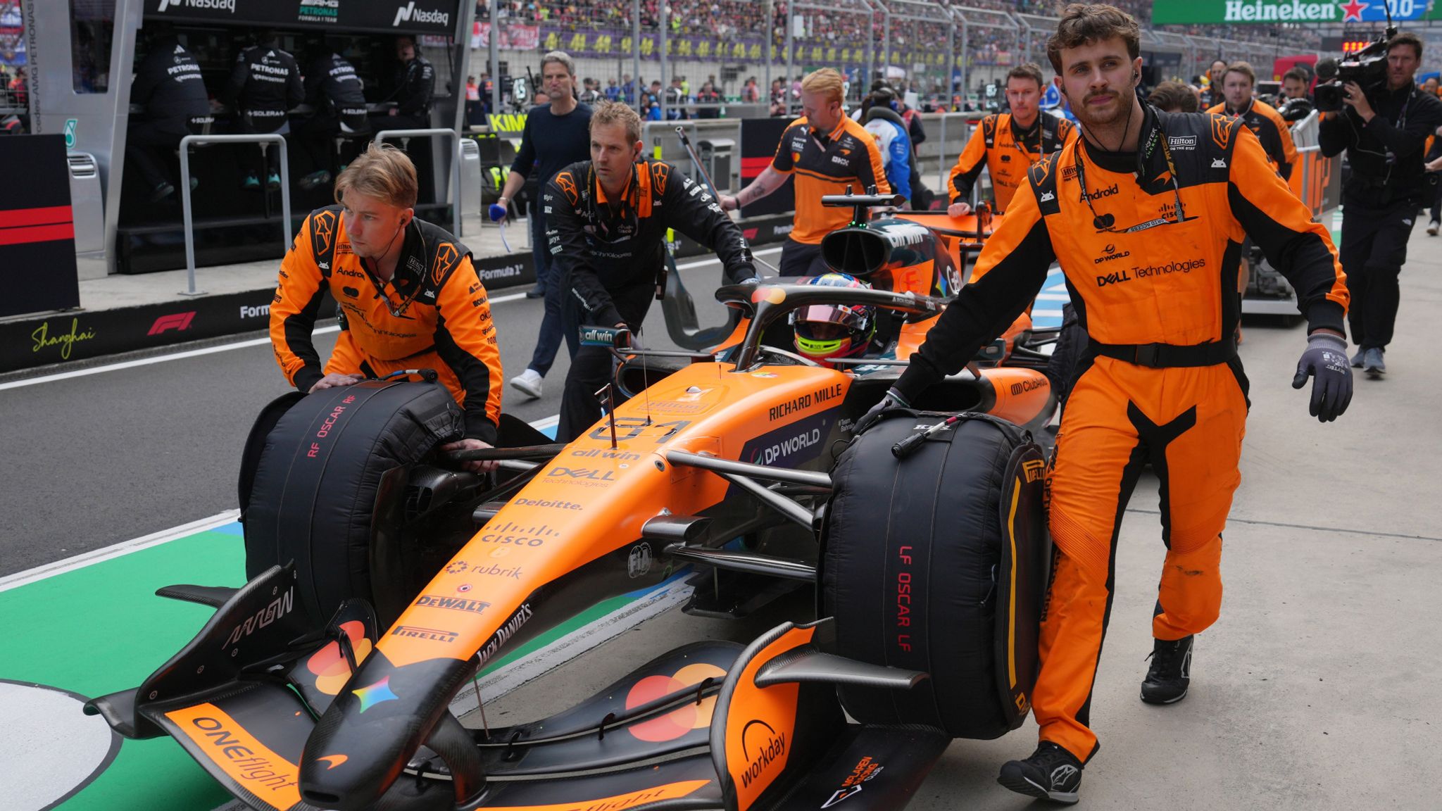 Chinese GP: McLaren to investigate 'coincidental' issues with Mercedes after Oscar Piastri, Lando Norris failures to start Chinese GP | F1 News | Sky Sports