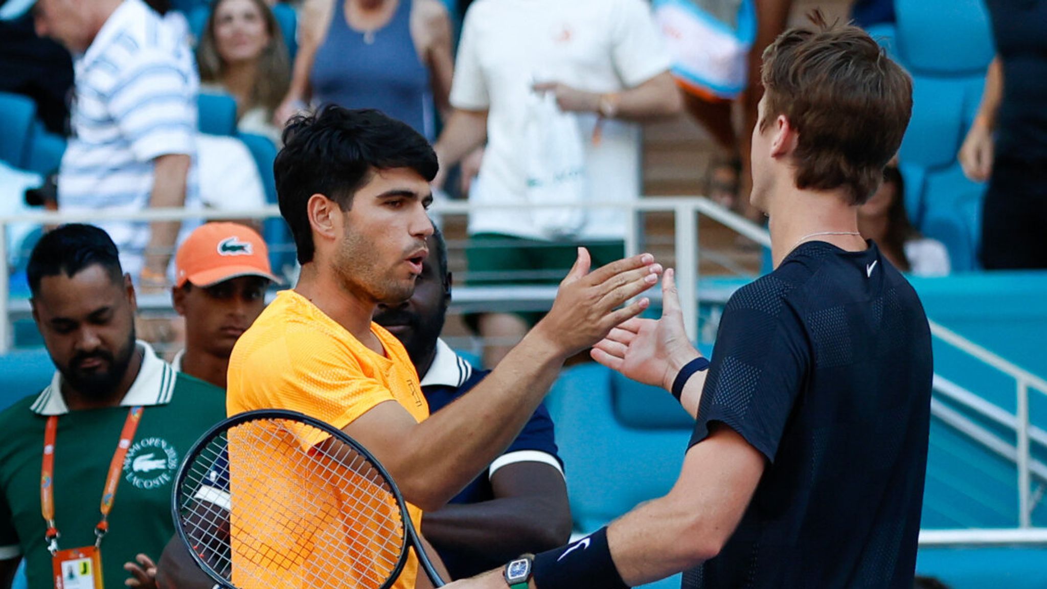 Miami Open: Carlos Alcaraz stunned by Sebastian Korda in early exit but  Aryna Sabalenka breezes into last 16 | Tennis News | Sky Sports