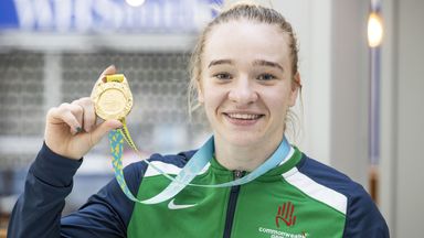 Amy Broadhurst with her 2022 Commonwealth Games gold medal.