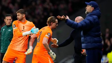 Spurs goalkeeper Antonin Kinsky was substituted inside 17 minutes in a horror show at Atletico Madrid in the Champions League