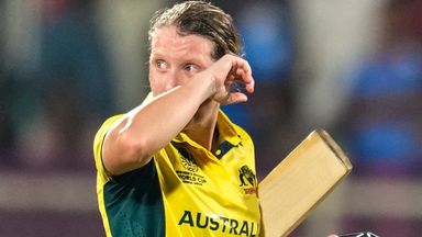 Australia's captain Alyssa Healy looked emotional as she walked off in her final ODI