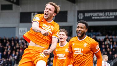 Rangers' Tuur Rommens celebrates as he scores to make it 1-0