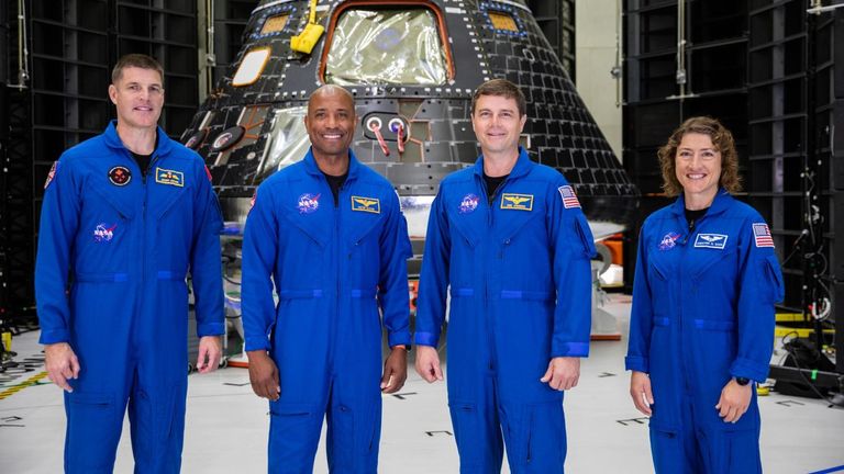 Artemis II crew Jeremy Hansen, Victor Glover, Reid Wiseman and Christina Koch. Pic: NASA