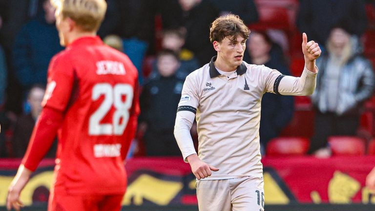 Falkirk's Barney Stewart celebrates 