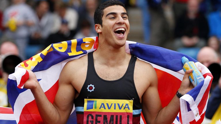 Adam Gemili after securing his place at the London Olympics from placing second at the British Championships in 2012