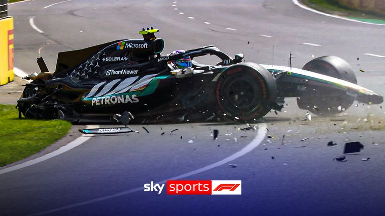 Australian Grand Prix: Kimi Antonelli hits the barriers in a huge crash during P3