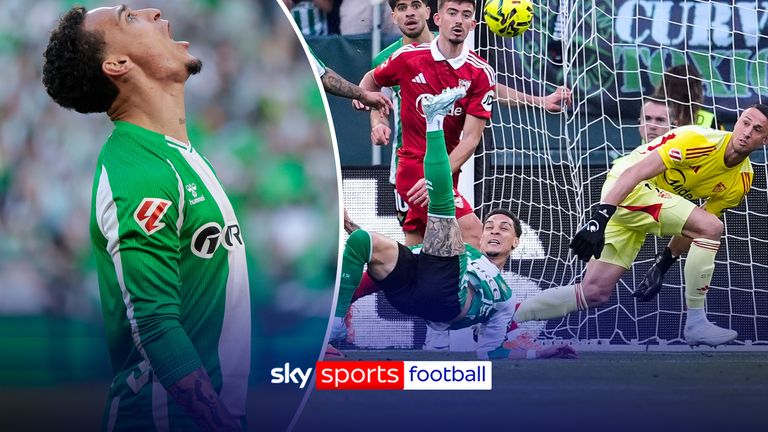 Former Manchester United player Antony scores SUPERB overhead kick for Real Betis in derby clash with Sevilla