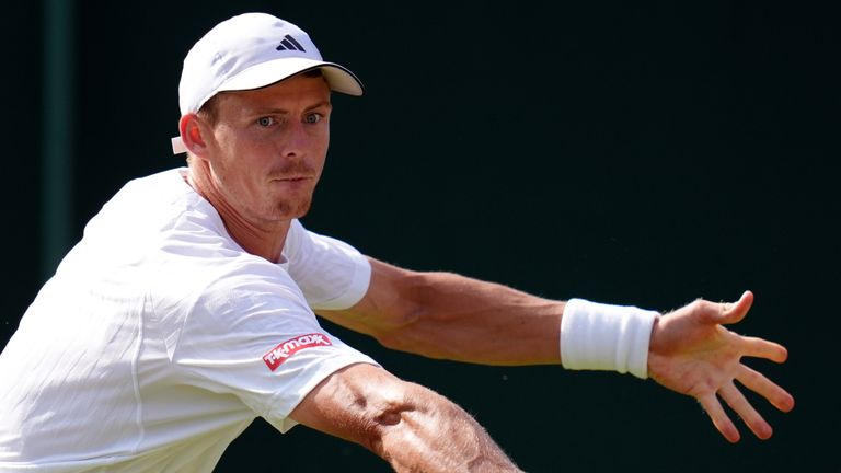 Billy Harris in action at Wimbledon