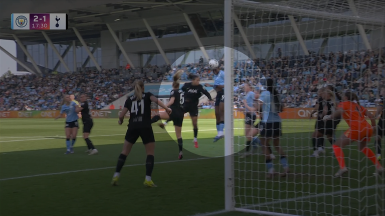 Two Spurs defenders miss the chance to clear before Shaw gets a free header