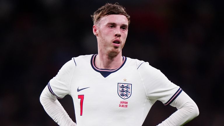 Cole Palmer during England's 1-0 defeat to Japan