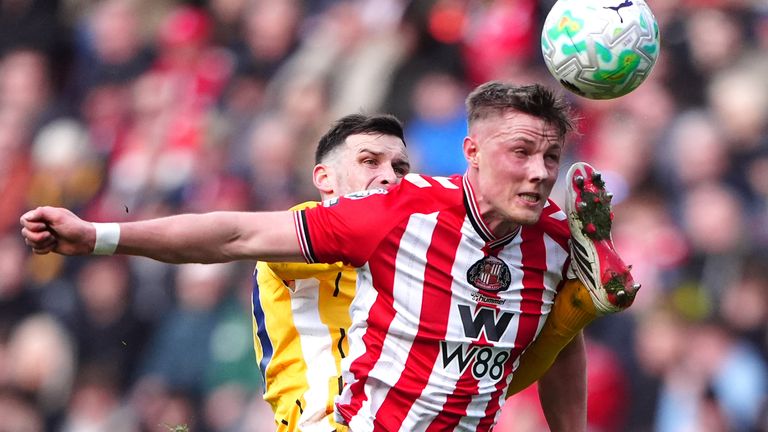Sunderland's Dan Ballard (right) and Brighton's Pascal Gross in action