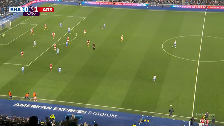 58 मिनिटाला राया दुसऱ्यांदा आला तेव्हा आर्सेनल आधीच काई हॅव्हर्ट्ज आणि लिएंड्रो ट्रोसार्ड येण्याची वाट पाहत होते.