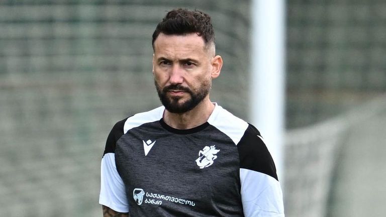 David Webb looks on during his time with the Georgia national team [Credit: Lasha Kuprashvili @ GFF]