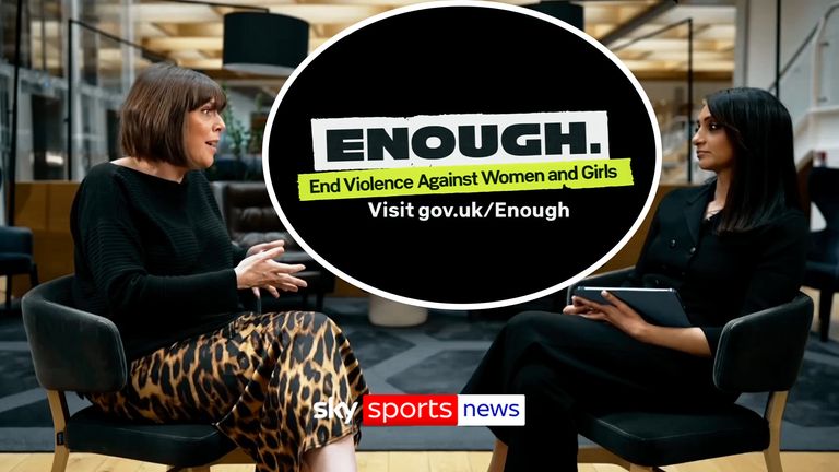 Safeguarding minster Jess Phillips joins Sky Sports' Bella Shah to discuss the Enough campaign launched by the UK government which aims to raise awareness and reduce violence and abuse against women and girls.  