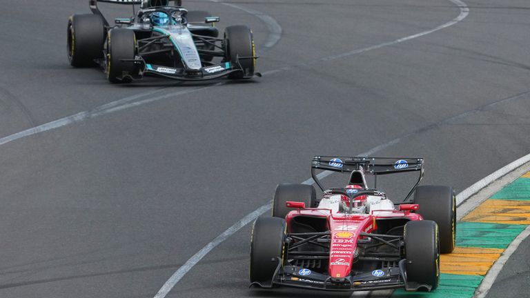Charles Leclerc and George Russell at the Australian GP