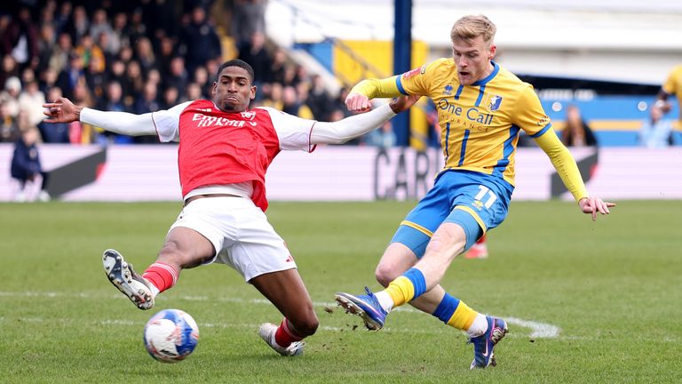 Substitute Will Evans equalises for Mansfield against Arsenal
