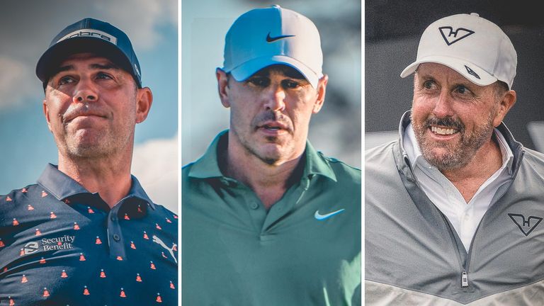 Gary Woodland, Brooks Koepka, Phil Mickelson