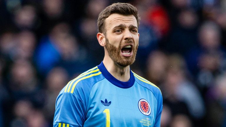 Angus Gunn started Scotland's Nations League and World Cup qualification campaigns before injury