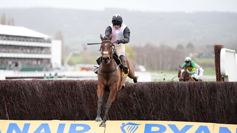 Heart Wood ridden by Darragh O'Keeffe on their way to winning the Ryanair Chase on day three of the 2026 Cheltenham Festival