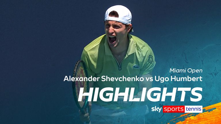 Ugo Humbert celebrates winning in the Miami Open