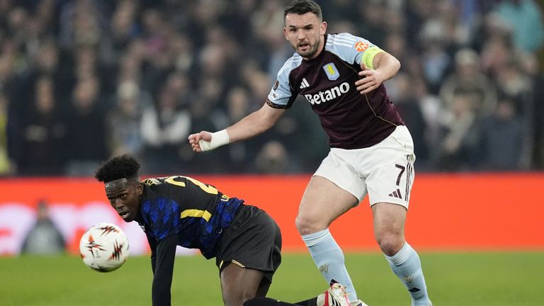 John McGinn in action for Aston Villa against Lille