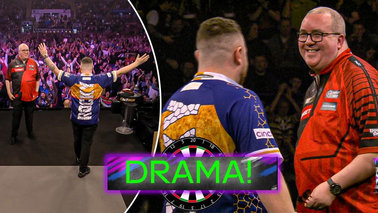 Josh Rock faced Stephen Bunting at the Premier League Darts in Nottingham
