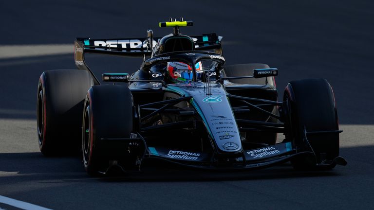 Mercedes driver Andrea Kimi Antonelli of Italy steers his car during the qualifying session of the Chinese Formula One Grand Prix at the Shanghai International Circuit, in Shanghai, China, Saturday, March 14, 2026. (AP Photo/Vincent Thian)