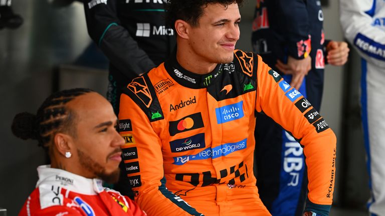 Lando Norris and Lewis Hamilton