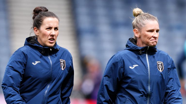 Leanne Crichton (L) left Glasgow City, where she was working under Leanne Ross (R) to join Rangers