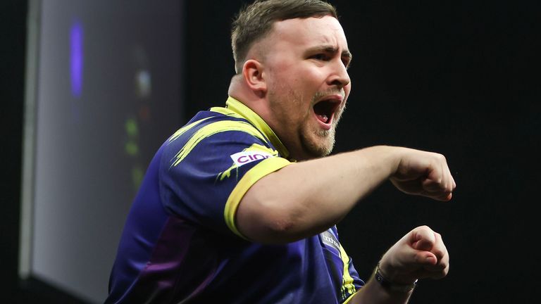 Luke Littler reels in the 'Big Fish' on Night 5 of the Premier League in Cardiff [Taylor Lanning - PDC]