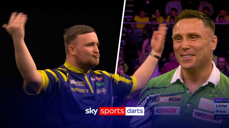 Luke Littler responds to the Dublin crowd's sarcastic cheers after The Nuke found him five legs down on night seven of Premier League in the final against Gerwyn Price and managed to claim his first leg. 