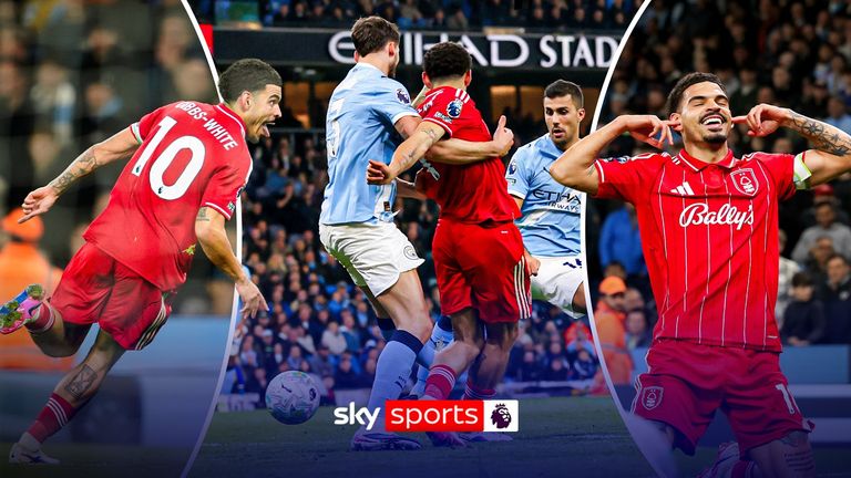Morgan Gibbs-White sensational finish for Nottingham Forest against Manchester City from all the best angles