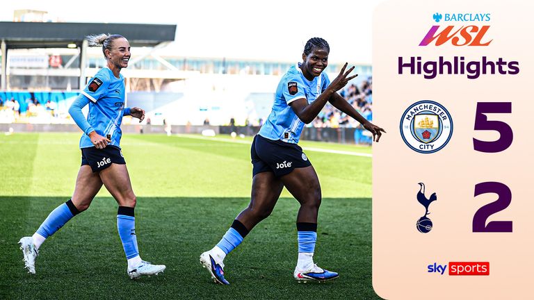 Highlights of the Women's Super League match between Manchester City and Tottenham Hotspur.