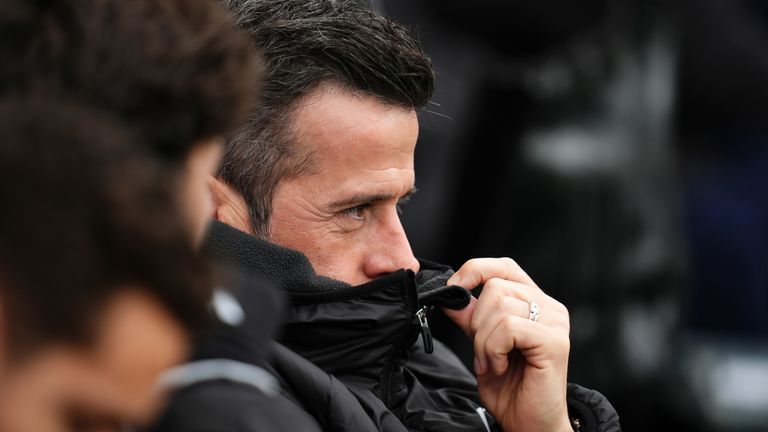 Marco Silva on the bench during Fulham's 1-0 loss to Southampton