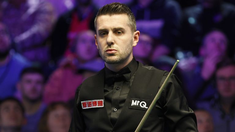 Mark Selby during his match against Judd Trump (not pictured) on day seven of the 2023 MrQ UK Championship at the York Barbican. Picture dat