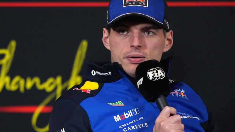 Max Verstappen speaking at the Chinese Grand Prix