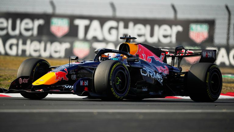 Red Bull driver Max Verstappen of the Netherlands steers his car during the sprint qualifying ahead of the Chinese Formula One Grand Prix, in Shanghai, China, Friday, March 13, 2026. (AP Photo/Vincent Thian)