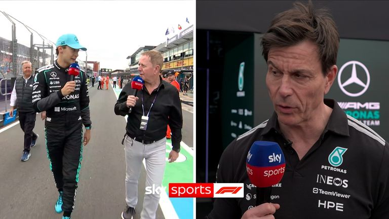 George Russell and his Mercedes team principal Toto Wolff were thrilled after securing a dominant pole in the season opener.