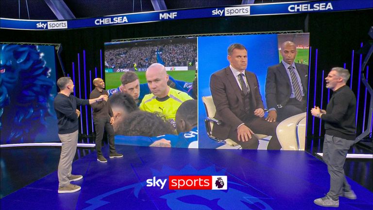 Paul Tierney in Chelsea huddle looked like David Brent says Jamie Carragher - ‘But who did it better!?’