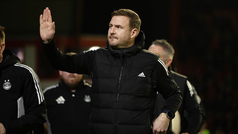 ABERDEEN, SCOTLAND - MARCH 04: Aberdeen Interim Manager Peter Leven during a William Hill Premiership match between Aberdeen and Celtic at Pittodrie Stadium, on March 04, 2026, in Aberdeen, Scotland. (Photo by Craig Foy / SNS Group)