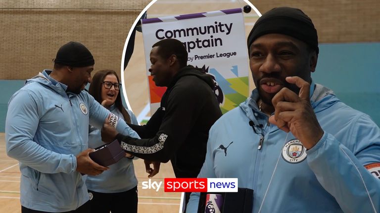 Manchester City in the community coach Melvyn McDonald is recognised for his services he has provided in the City for over 12 years, with Premier League's more than a game campaign and picked up the Premier League Community captain award. 