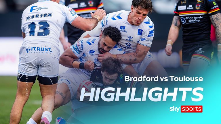 Watch highlights from the Super League game between Bradford Bulls and Toulouse.